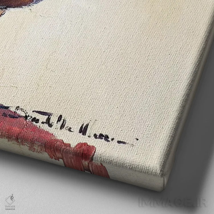 تابلو پرتره ۱۵ اثر دوناتلا مارائونی - نمای نزدیک بافت بوم