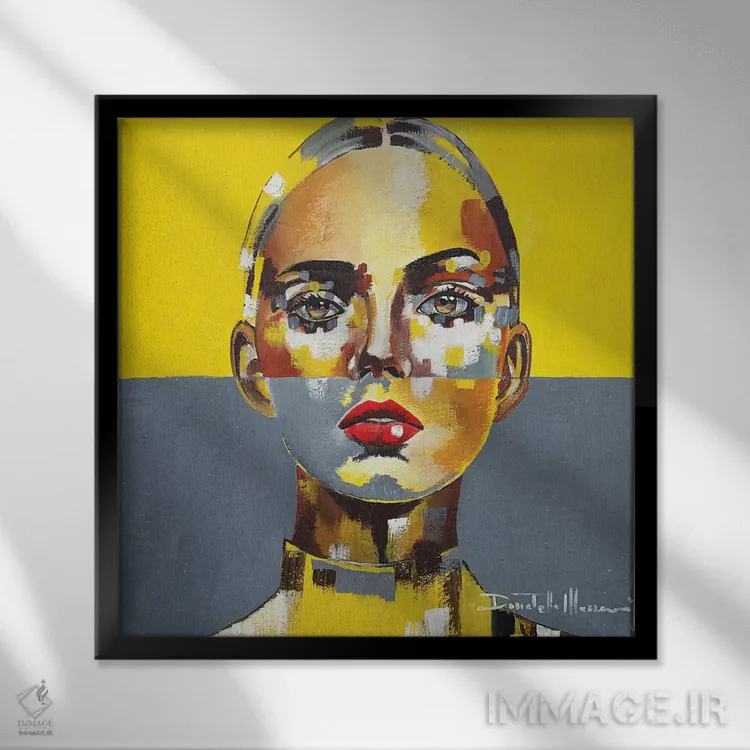 تابلو پرتره ۱۸ اثر دوناتلا مارائونی - نمای قابدار مشکی