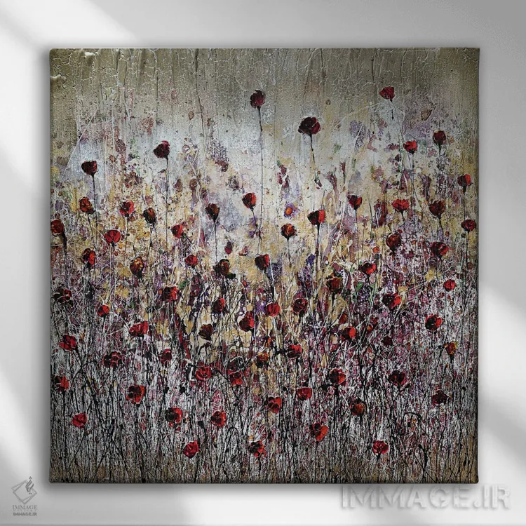 تابلو شقایقهای ارزشمند اثر دوناتلا مارائونی - نمای روبهرو روی دیوار