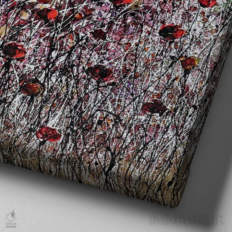 تابلو شقایقهای ارزشمند اثر دوناتلا مارائونی - نمای نزدیک بافت بوم