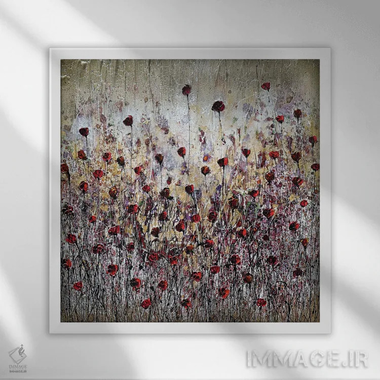 تابلو شقایقهای ارزشمند اثر دوناتلا مارائونی - نمای قابدار سفید