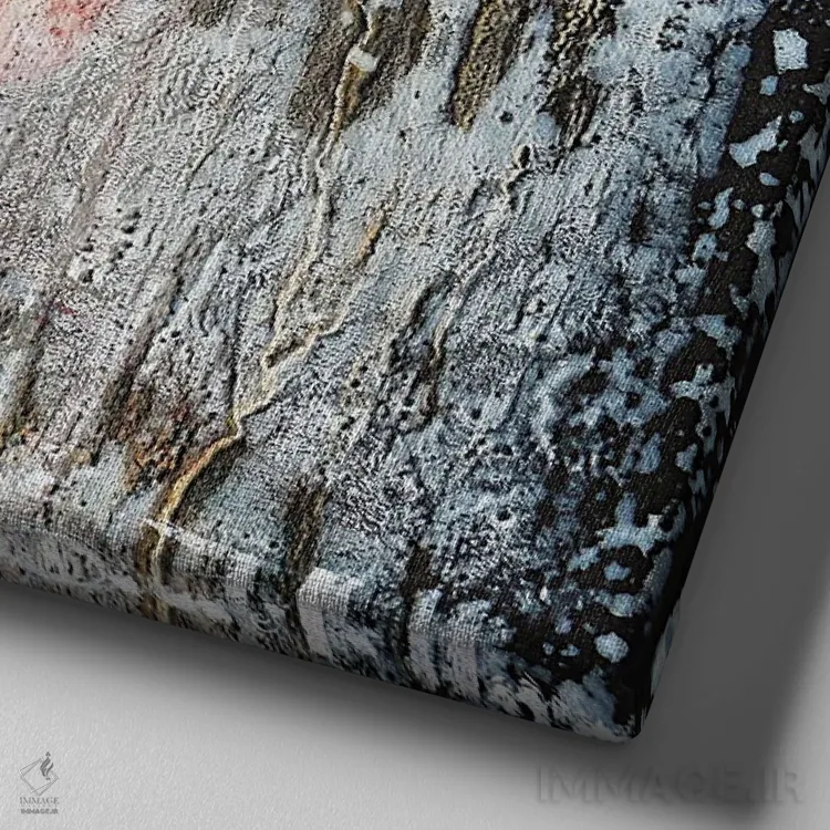 تابلو احساس سردرگمی دارم اثر دوناتلا مارائونی - نمای نزدیک بافت بوم