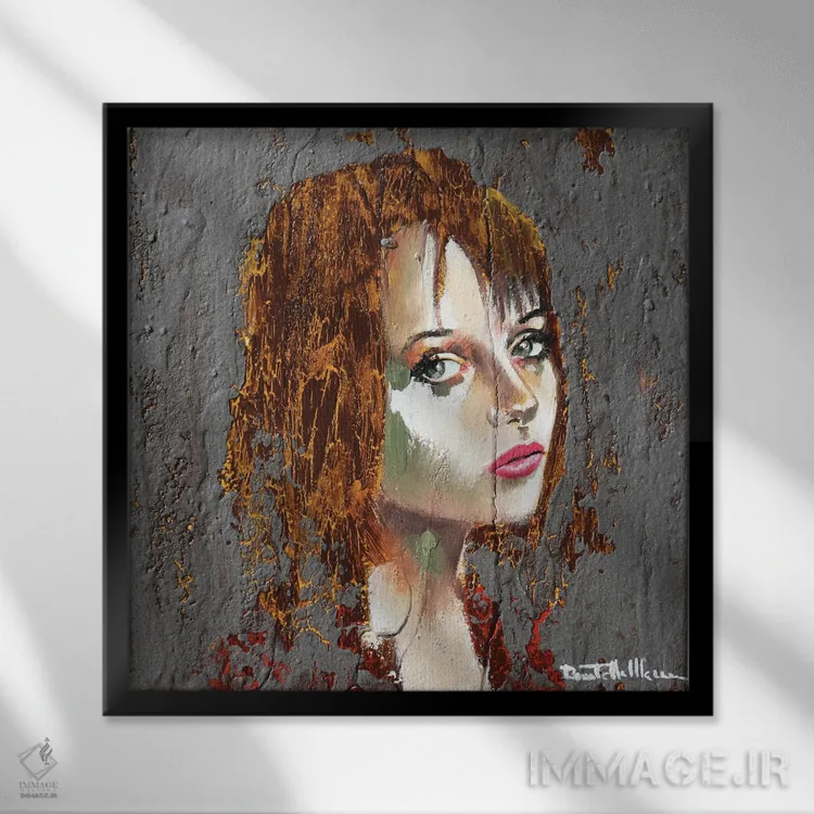 تابلو پرتره آلیسیا ۲ اثر دوناتلا مارائونی - نمای قابدار مشکی