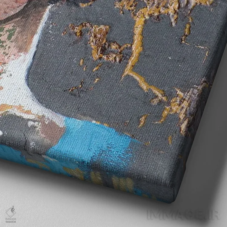 تابلو آخرین سیگار لطفاً اثر دوناتلا مارائونی - نمای نزدیک بافت بوم