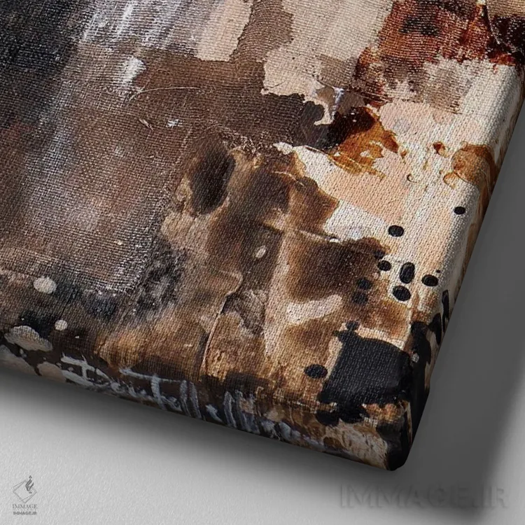 تابلو لطفاً لبخند بزن! اثر دوناتلا مارائونی - نمای نزدیک بافت بوم