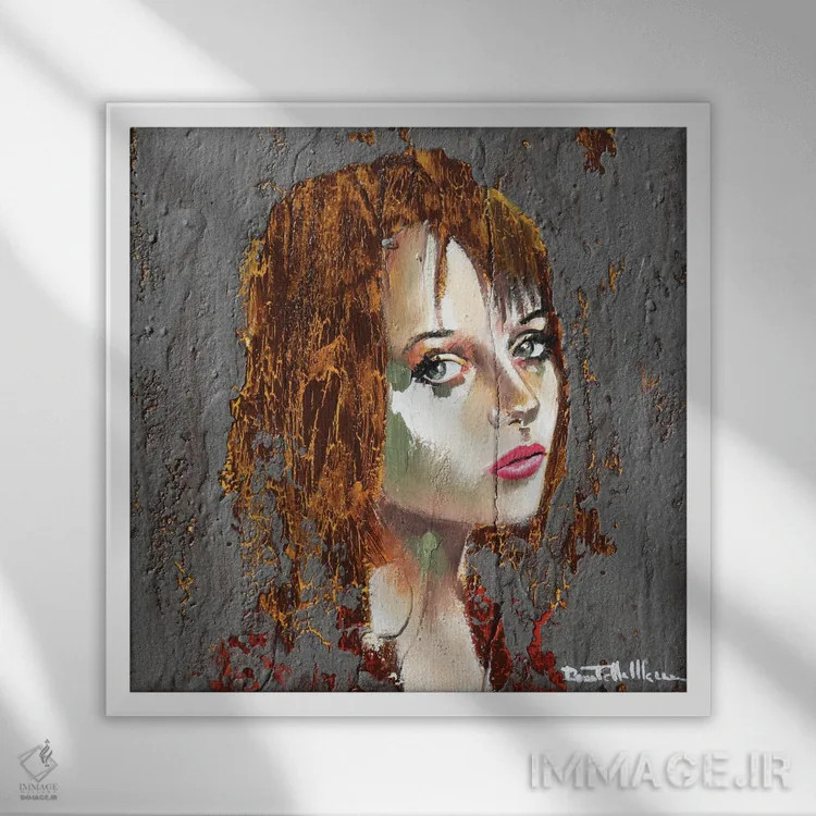 تابلو پرتره آلیسیا ۲ اثر دوناتلا مارائونی - نمای قابدار سفید
