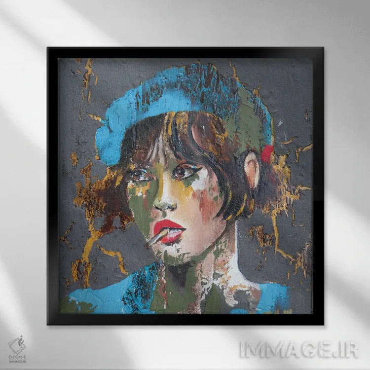 تابلو آخرین سیگار لطفاً اثر دوناتلا مارائونی - نمای قابدار مشکی
