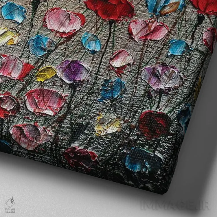 تابلو بهار ۳ اثر دوناتلا مارائونی - نمای نزدیک بافت بوم