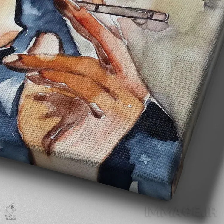 تابلو آرام باش... لطفاً! اثر دوناتلا مارائونی - نمای نزدیک بافت بوم