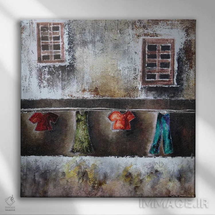 تابلو فراتر از یک دیوار ۲ اثر دوناتلا مارائونی - نمای روبهرو روی دیوار