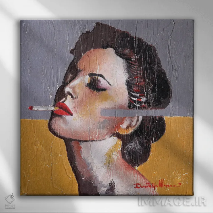 تابلو تنها دود میکشم اثر دوناتلا مارائونی - نمای روبهرو روی دیوار