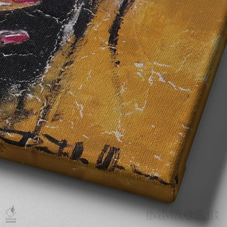 تابلو تنها دود میکشم ۲ اثر دوناتلا مارائونی - نمای نزدیک بافت بوم