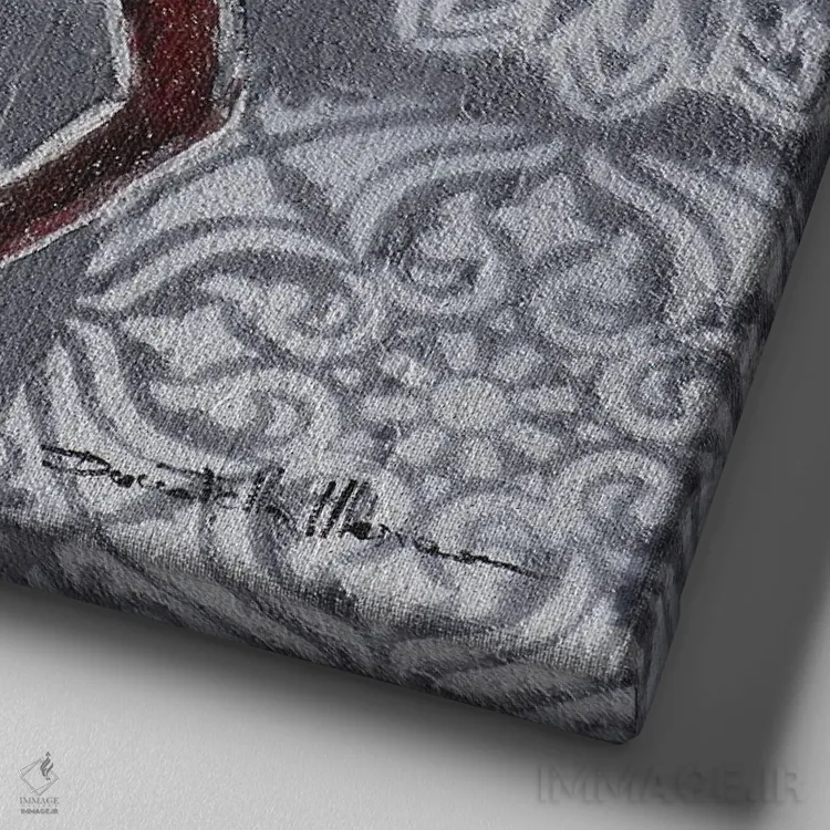 تابلو مایهٔ خوشحالی من است اثر دوناتلا مارائونی - نمای نزدیک بافت بوم