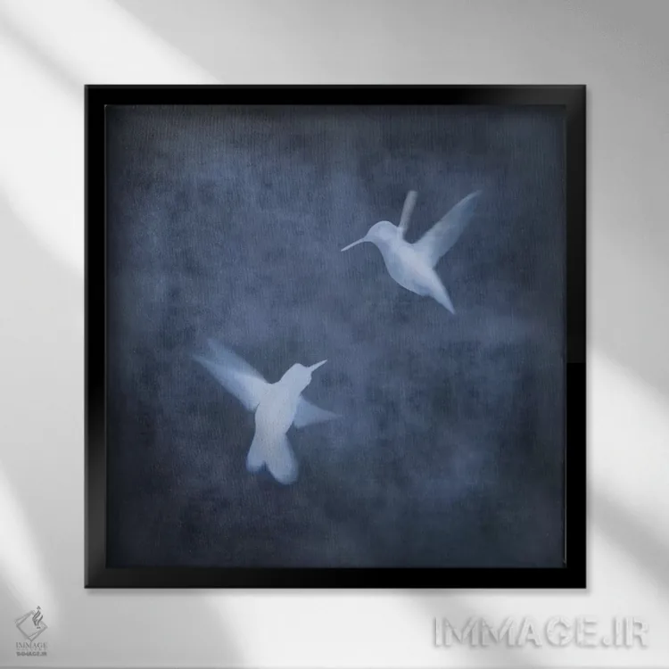 تابلو پرواز در آبی I اثر کریس دونوان - نمای قابدار مشکی