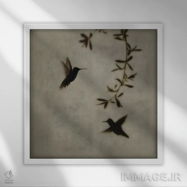 تابلو رقص در پرواز I اثر کریس دونوان - نمای قابدار سفید