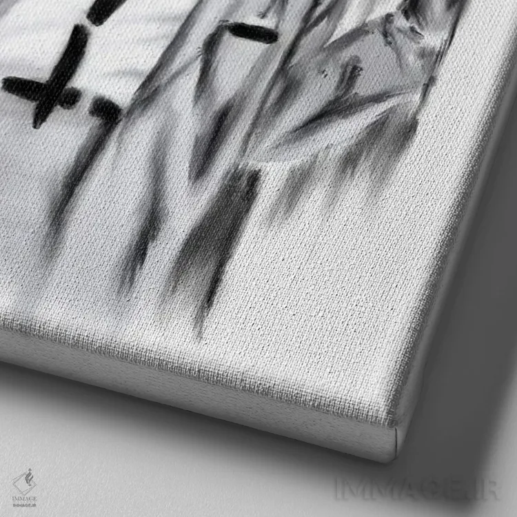 تابلو من حقوق خود را میدانم اثر هنر اندرو - نمای نزدیک بافت بوم