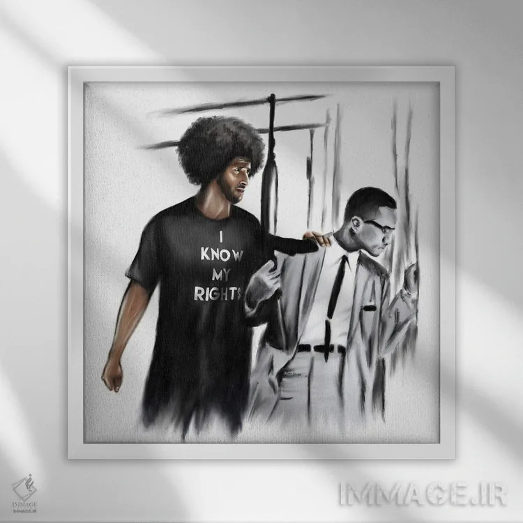 تابلو من حقوق خود را میدانم اثر هنر اندرو - نمای قابدار سفید