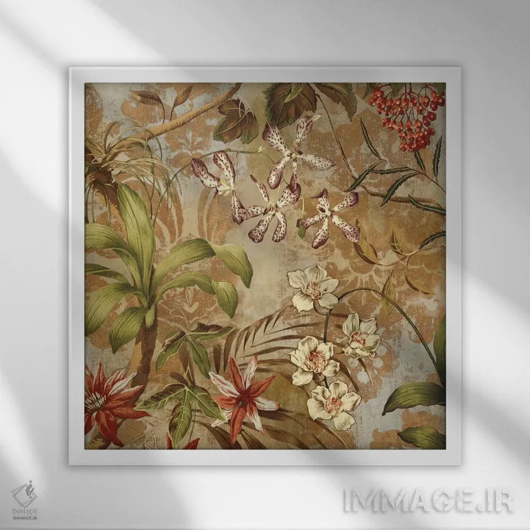 تابلو سبز و انبوه II اثر کریس دونوان - نمای قابدار سفید