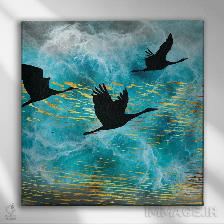 تابلو عزیمت دوم اثر دافنه هوراِو - نمای روبهرو روی دیوار