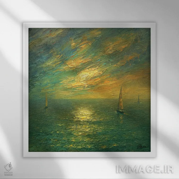 تابلو دریا بیست و چهارم اثر دمیتری اولین - نمای قابدار سفید