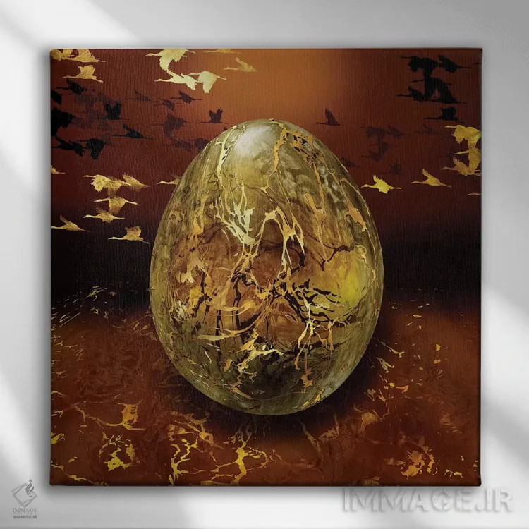 تابلو آفرینش اثر دافنه هوراِو - نمای روبهرو روی دیوار