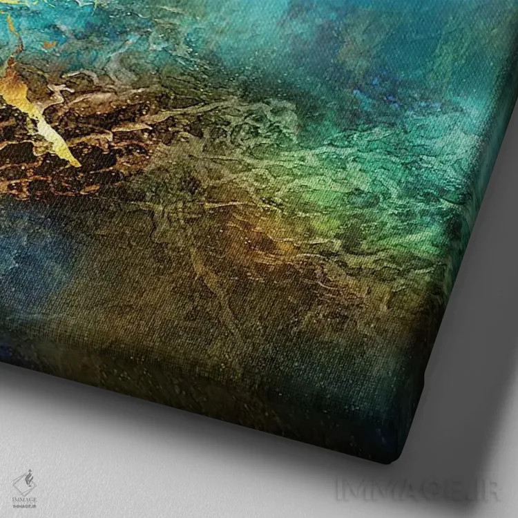 تابلو معما اثر دافنه هوراِو - نمای نزدیک بافت بوم