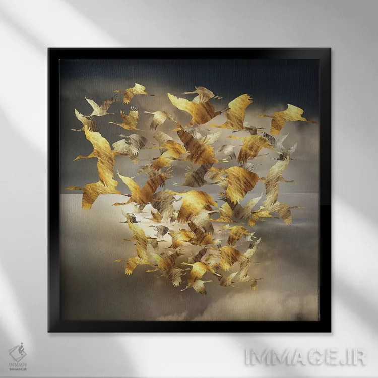 تابلو مارپیچ هوابرد اثر دافنه هوراِو - نمای قابدار مشکی