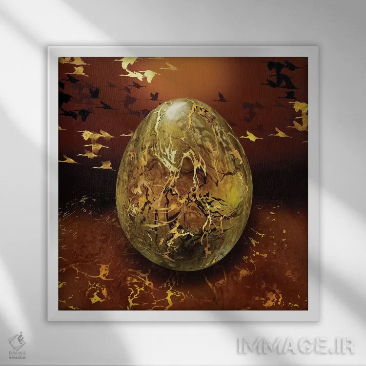 تابلو آفرینش اثر دافنه هوراِو - نمای قابدار سفید