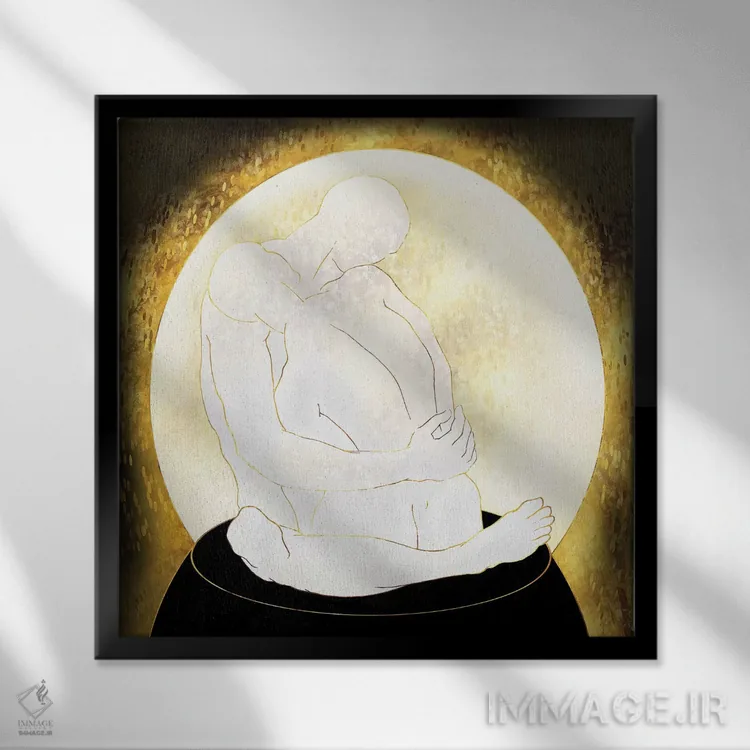 تابلو گلوله برفی نورانی اثر دافنه هوراِو - نمای قابدار مشکی