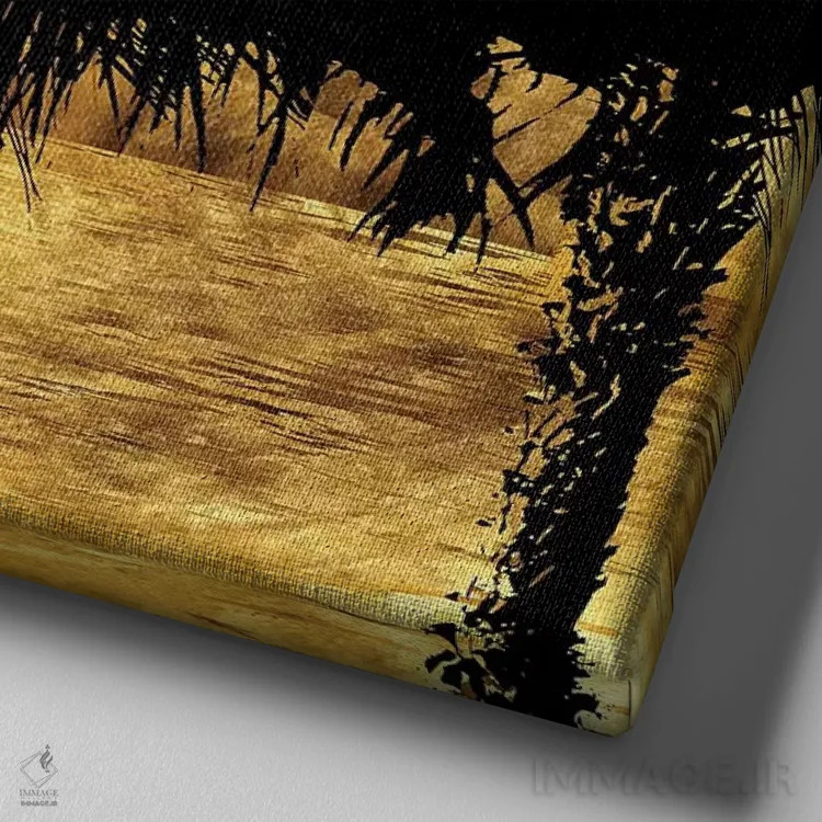 تابلو شب بارانی استوایی اثر دافنه هوراِو - نمای نزدیک بافت بوم