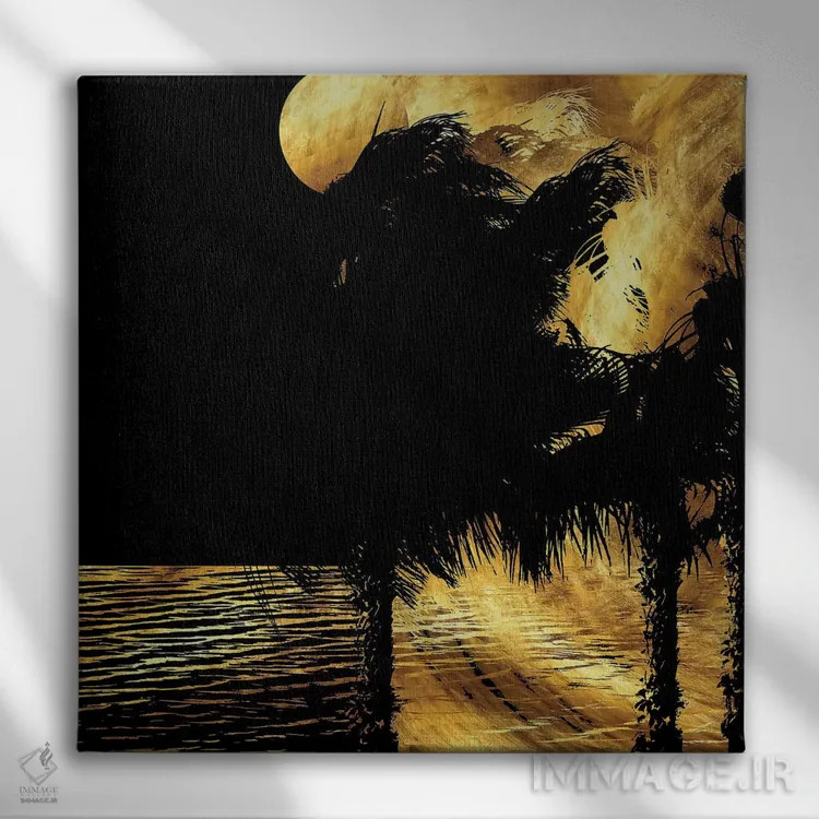 تابلو شب بادخیز استوایی اثر دافنه هوراِو - نمای روبهرو روی دیوار