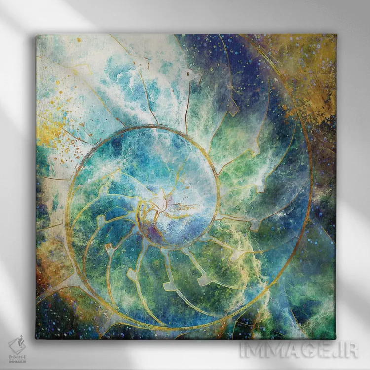 تابلو همان گونه که در آسمان است، بر زمین نیز هست اثر دافنه هوراِو - نمای روبهرو روی دیوار