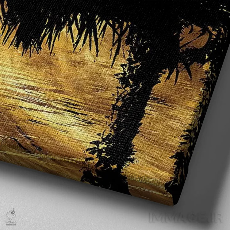 تابلو شب بادخیز استوایی اثر دافنه هوراِو - نمای نزدیک بافت بوم