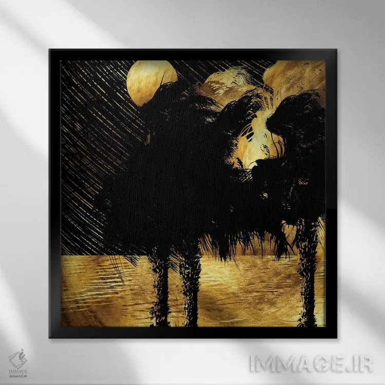 تابلو شب بارانی استوایی اثر دافنه هوراِو - نمای قابدار مشکی