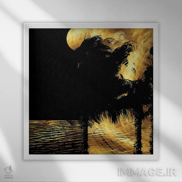 تابلو شب بادخیز استوایی اثر دافنه هوراِو - نمای قابدار سفید