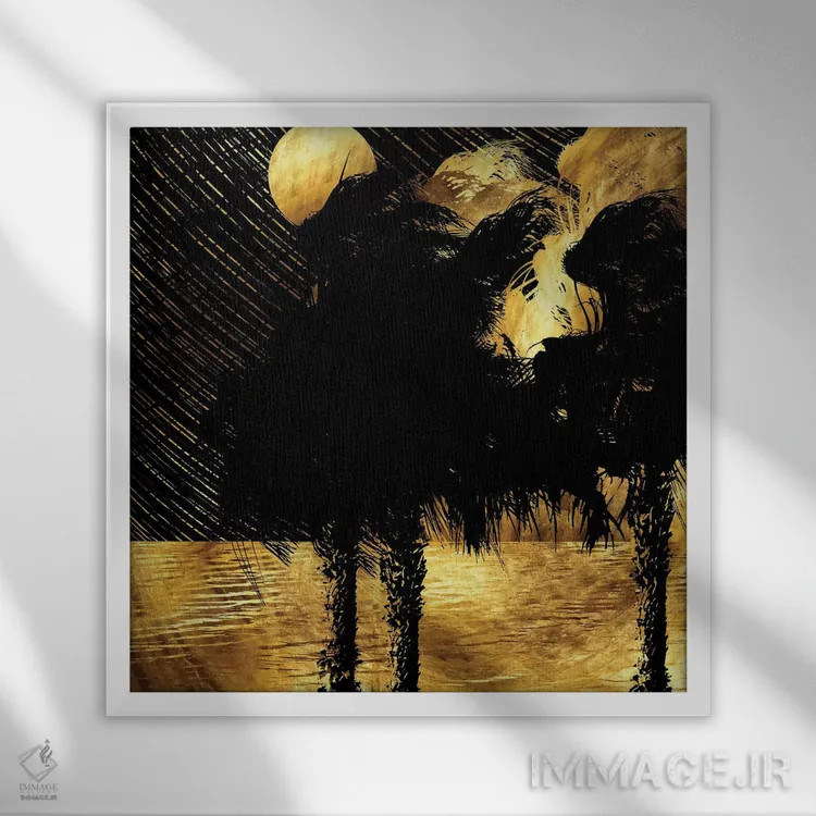 تابلو شب بارانی استوایی اثر دافنه هوراِو - نمای قابدار سفید