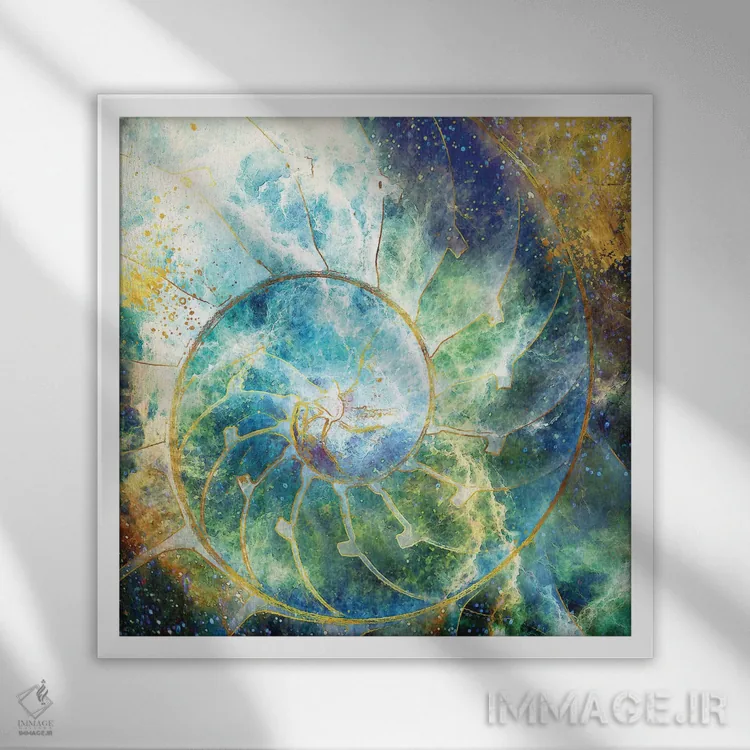 تابلو همان گونه که در آسمان است، بر زمین نیز هست اثر دافنه هوراِو - نمای قابدار سفید