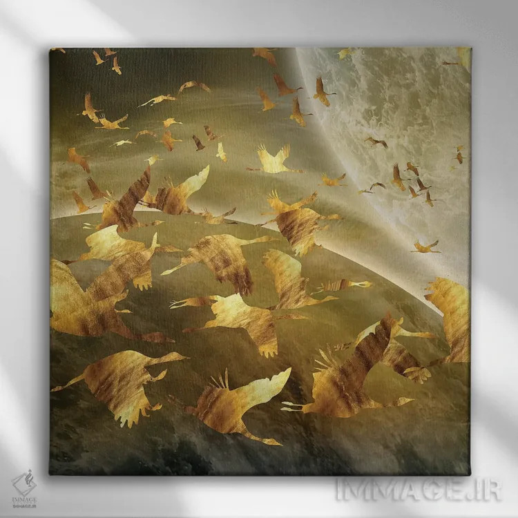 تابلو دور و فراتر I اثر دافنه هوراِو - نمای روبهرو روی دیوار