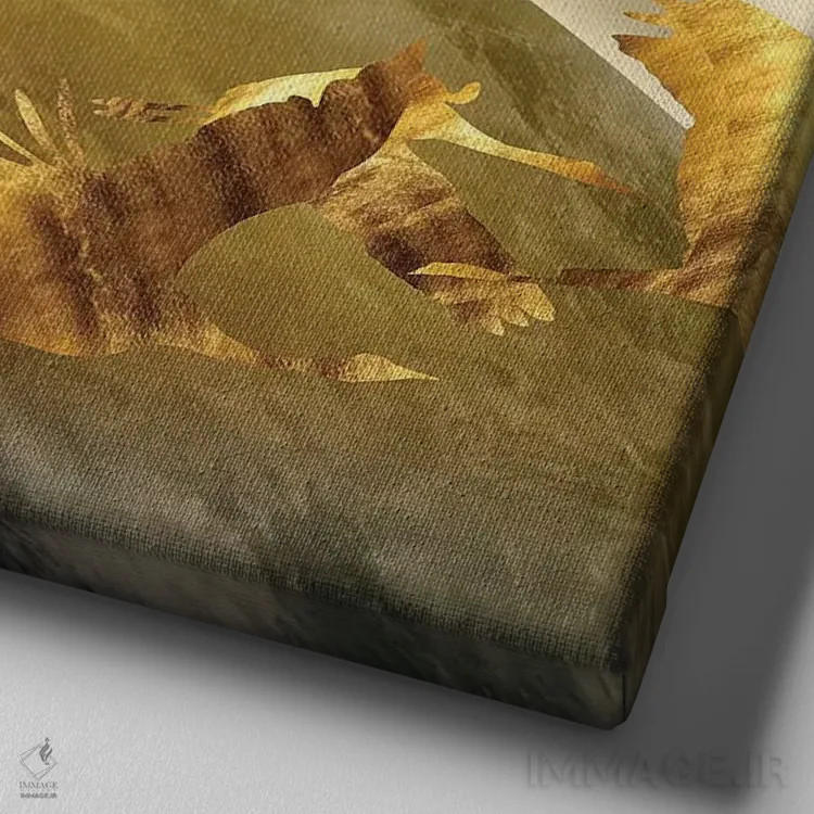 تابلو دور و فراتر I اثر دافنه هوراِو - نمای نزدیک بافت بوم