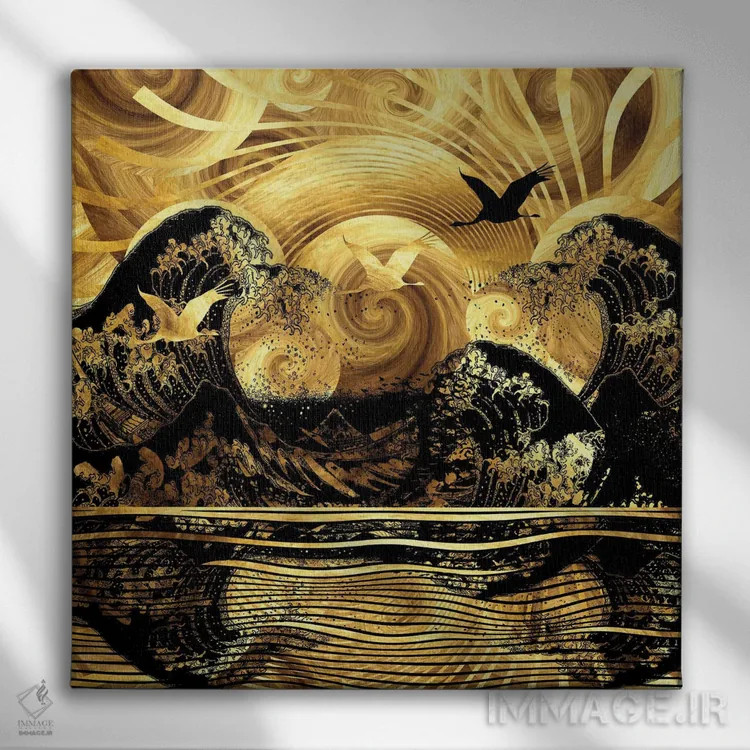 تابلو بازتاب جادویی شب پرستاره اثر دافنه هوراِو - نمای روبهرو روی دیوار