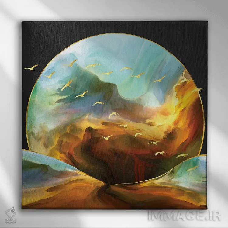 تابلو طلوعی تازه اثر دافنه هوراِو - نمای روبهرو روی دیوار