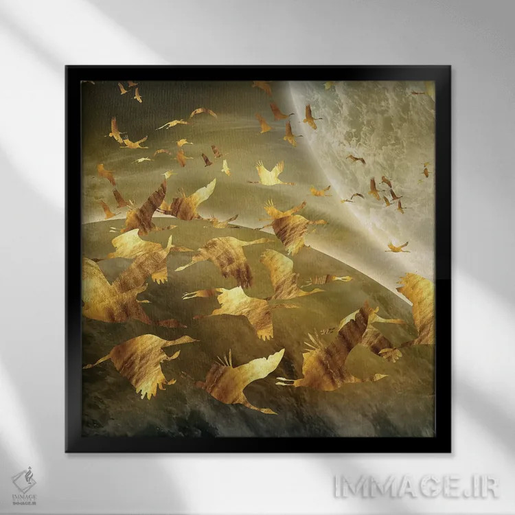 تابلو دور و فراتر I اثر دافنه هوراِو - نمای قابدار مشکی