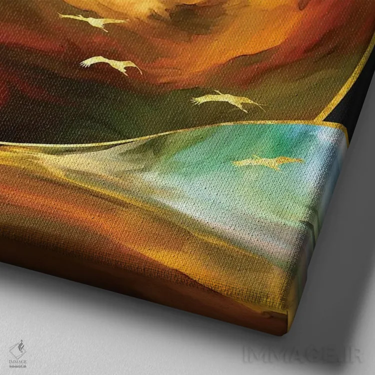 تابلو طلوعی تازه اثر دافنه هوراِو - نمای نزدیک بافت بوم