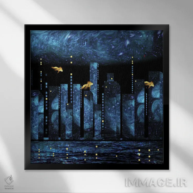 تابلو شهر خاموش اثر دافنه هوراِو - نمای قابدار مشکی