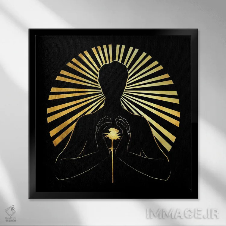 تابلو قلب تیغدار اثر دافنه هوراِو - نمای قابدار مشکی