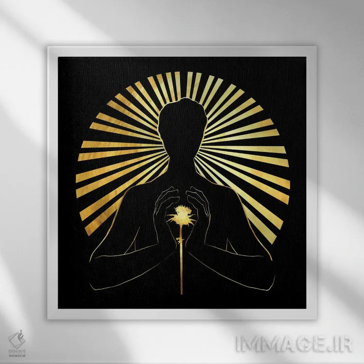 تابلو قلب تیغدار اثر دافنه هوراِو - نمای قابدار سفید