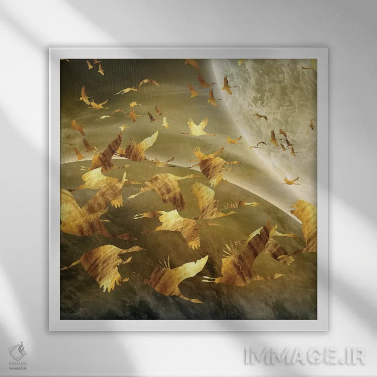 تابلو دور و فراتر I اثر دافنه هوراِو - نمای قابدار سفید