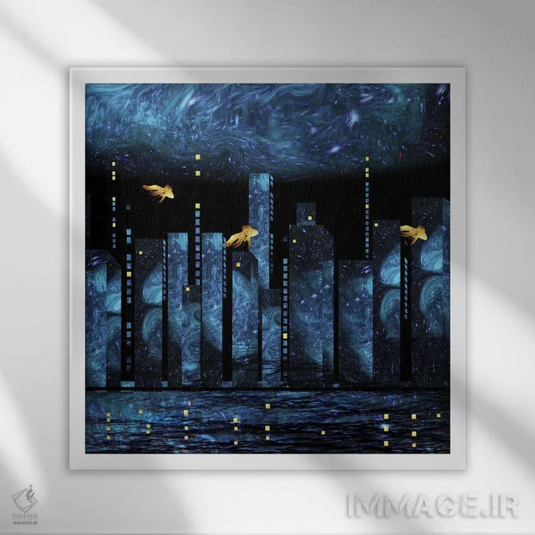 تابلو شهر خاموش اثر دافنه هوراِو - نمای قابدار سفید