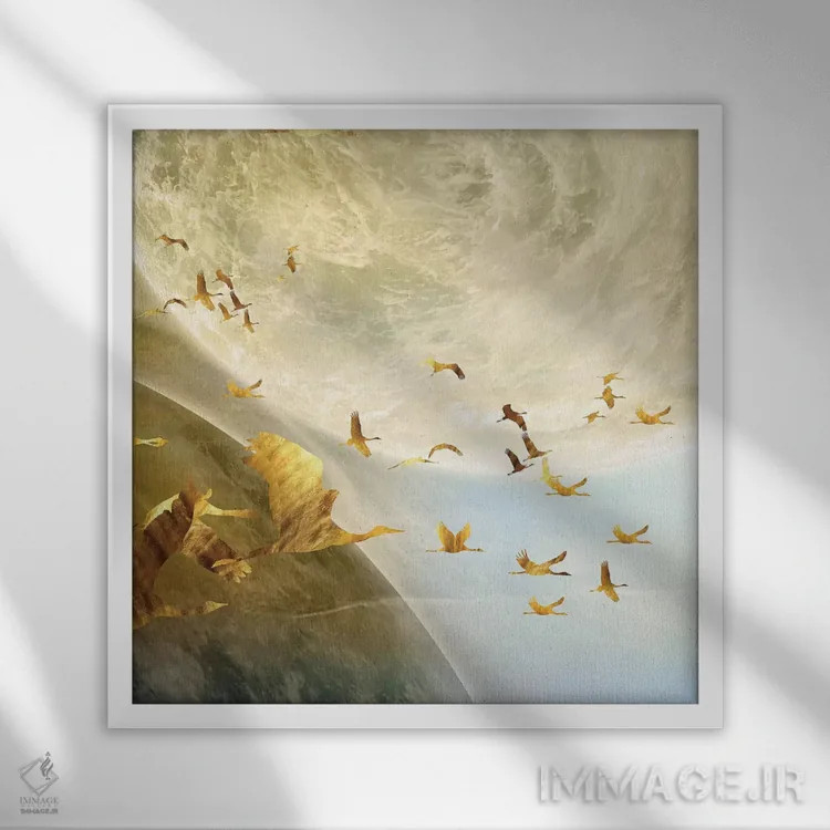 تابلو دور و فراتر II اثر دافنه هوراِو - نمای قابدار سفید