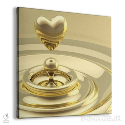 تابلو موجهای انتزاعی با قطرهای به شکل قلب اثر انبیویاف۸۹ - نمای پرسپکتیو محصول